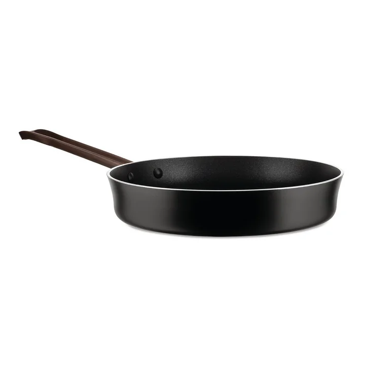 Poêle Edo avec revêtement antiadhésif Ø 28 cm de Alessi en acier inoxydable noir