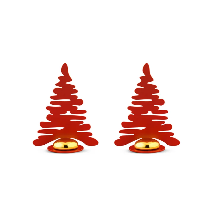 Bark for Christmas Porte-cartes de table (lot de 2) de Alessi en rouge