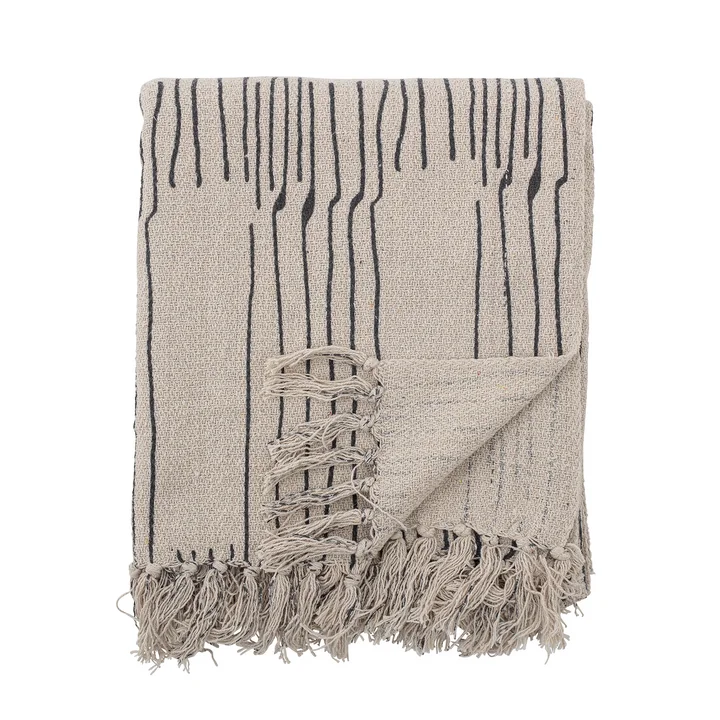 Celly Couvre-lit, 130 x 160 cm de Bloomingville en blanc naturel / noir