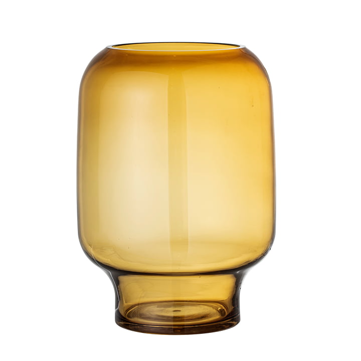 Adine Vase en verre H 25 cm de Bloomingville en jaune