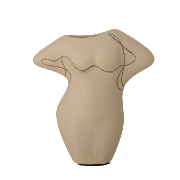 Lulu Vase, h 16 cm de Bloomingville en beige