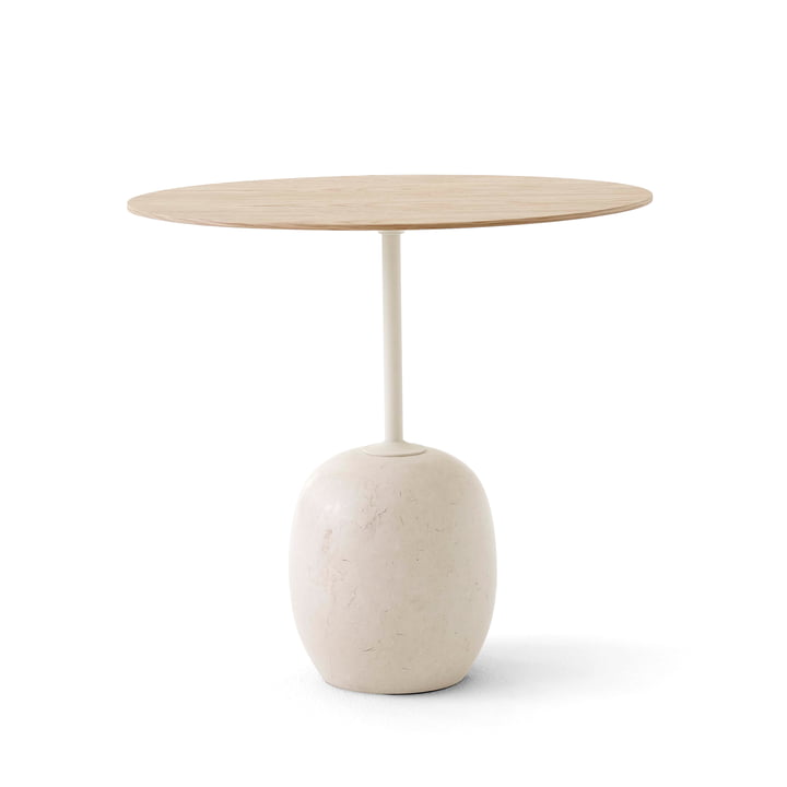 Lato Table d'appoint H 45 cm, 40 x 50 cm, Chêne / Crema Diva Marbre de & Tradition