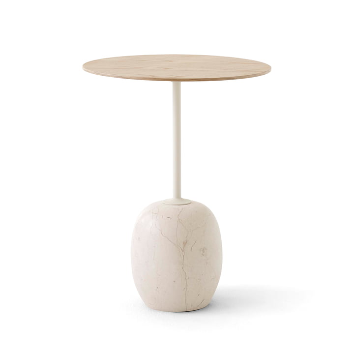 Lato Table d'appoint, H 50 cm / Ø 40 cm, Chêne / Marbre Crema Diva de & Tradition