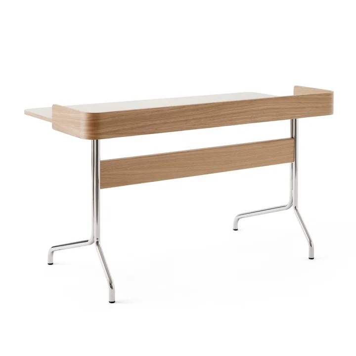 Pavilion AV17 Bureau avec bordure, 130 x 65 cm, chêne / linoléum Mushroom (4176) de & tradition