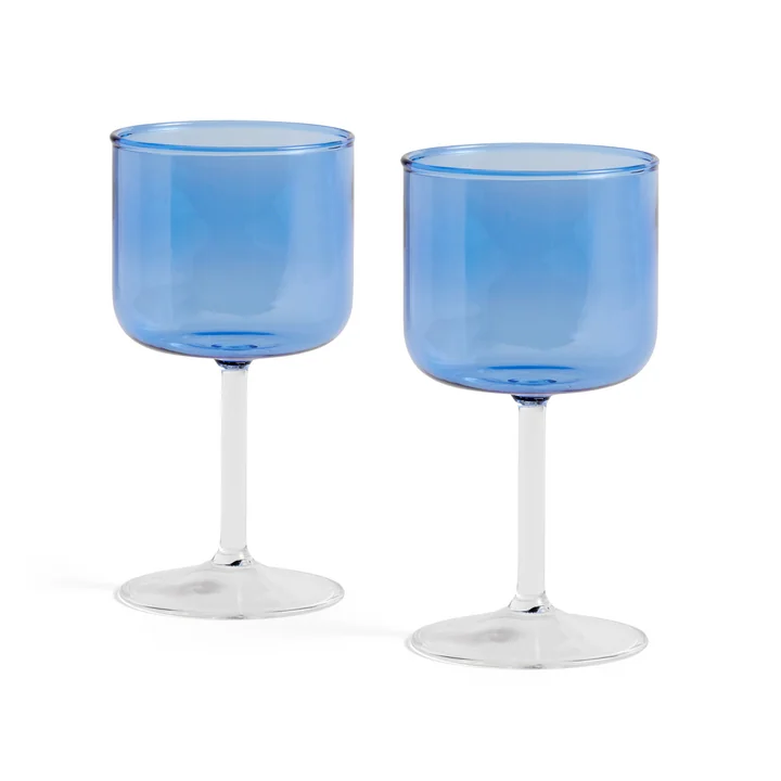 Tint Verre à vin de HAY en couleur bleu / clair en set de 2 pièces