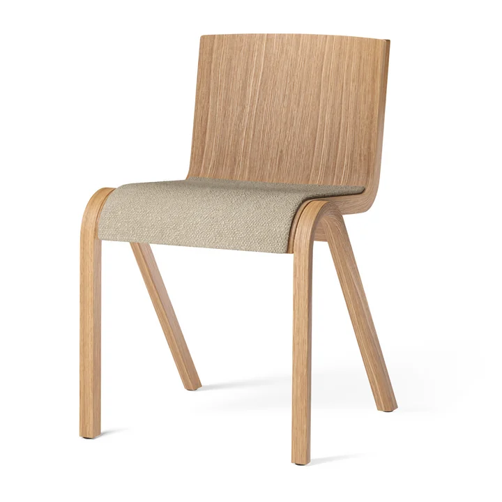 Ready Dining Chair, assise rembourrée, chêne naturel / bouclé beige de Audo