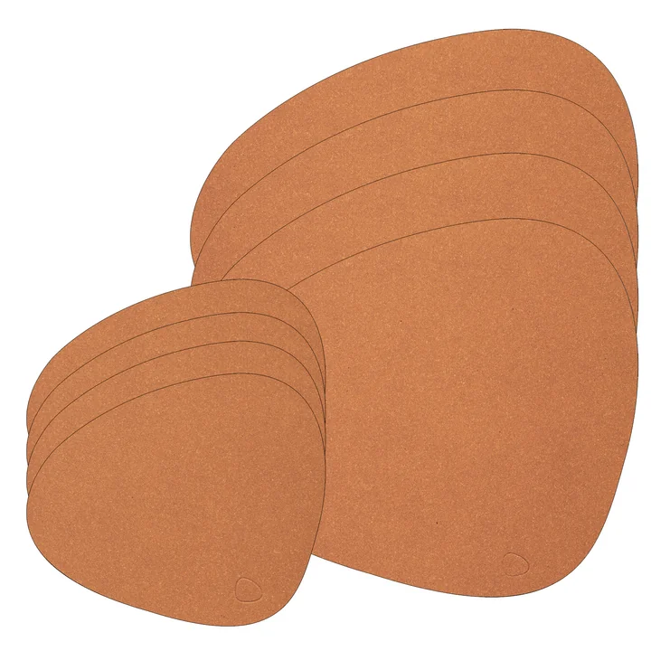 Coffret cadeau Curve L , Core mottled natural (4 sets de table + 4 dessous de verre) de Lind DNA