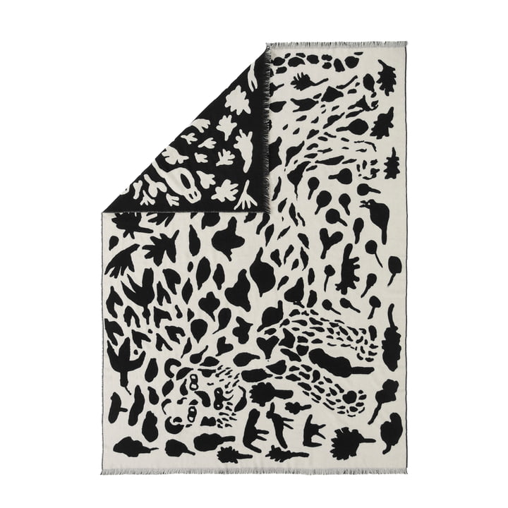 Oiva Toikka Couverture en laine de Iittala en Cheetah noir
