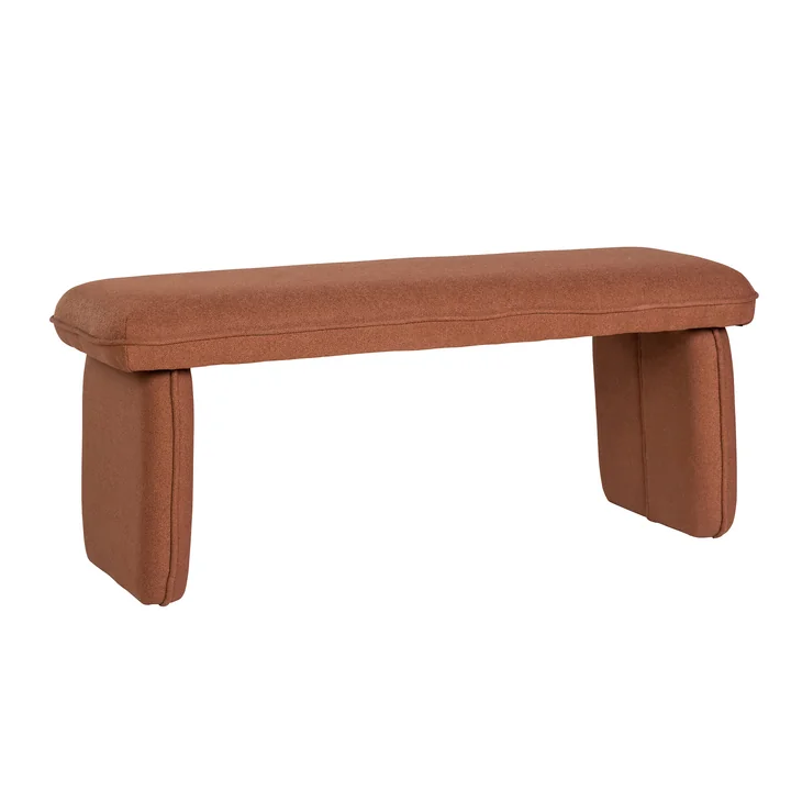 Banc rembourré, L 100 cm / rouge de Hübsch Interior