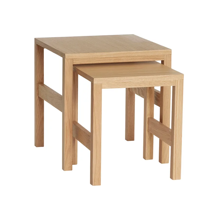 Set de 2 tables d'appoint de Hübsch Interior en chêne