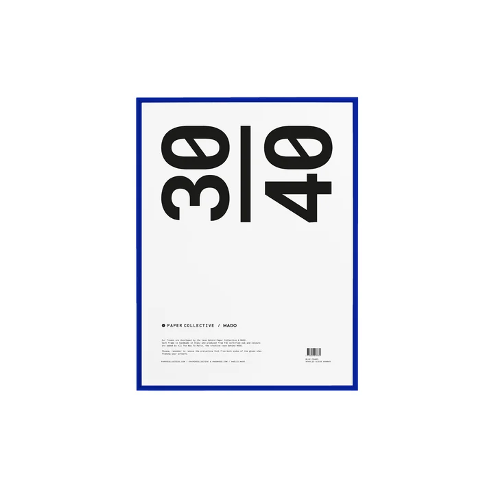 Cadre photo 30 x 40 cm de Paper Collective en pin bleu