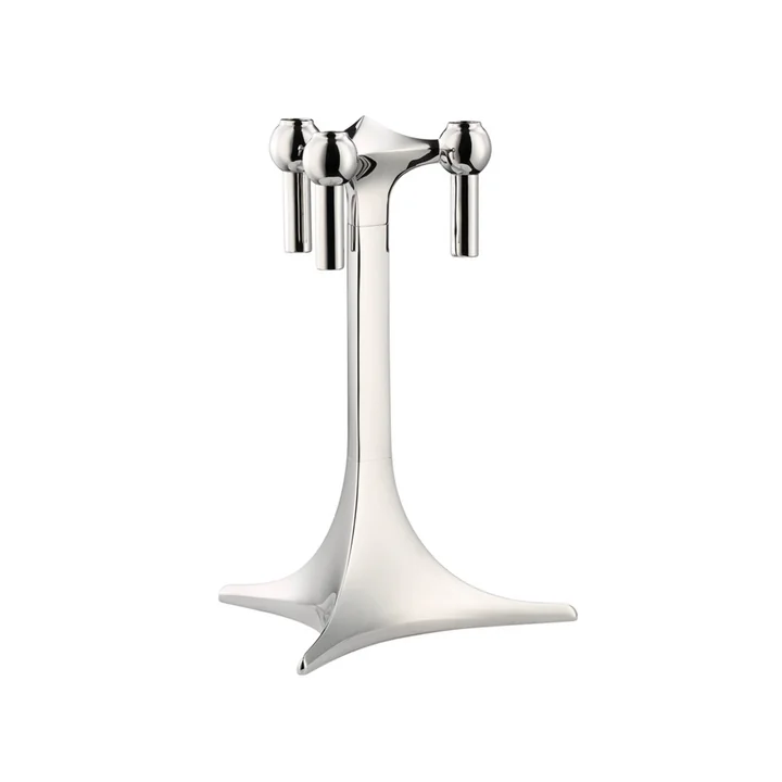 Bougeoir H 23 cm de Stoff Nagel en chrome
