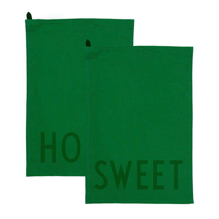 Favourite Torchon en Sweet / Home, vert olive (lot de 2) de Design Letters