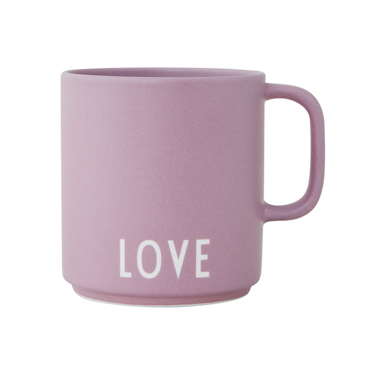 AJ Favourite Tasse en porcelaine avec anse de Design Letters en Love / lavande
