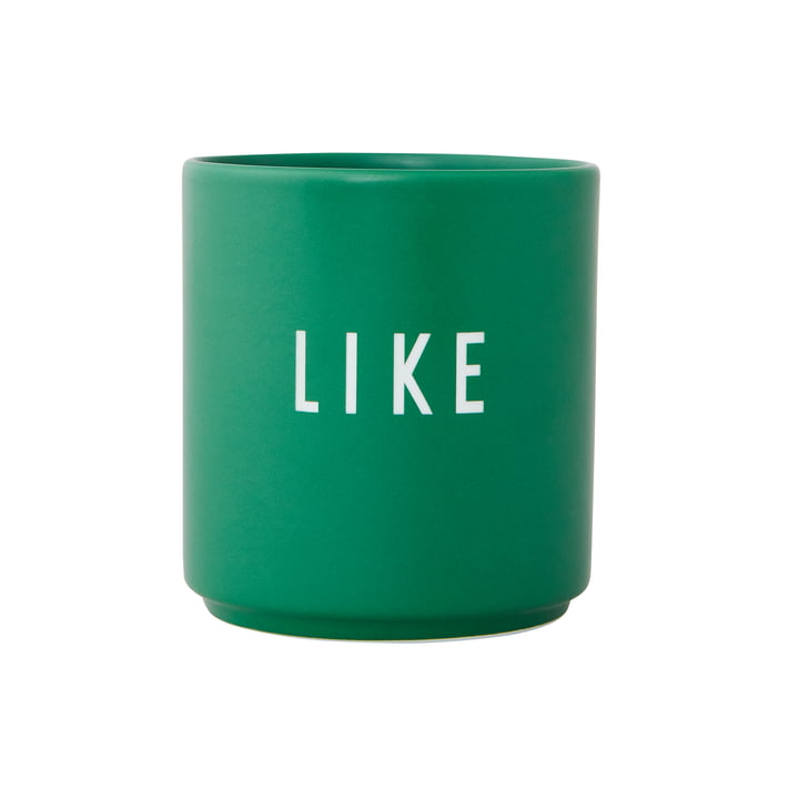 AJ Favourite Tasse en porcelaine de Design Letters en Like / vert gazon