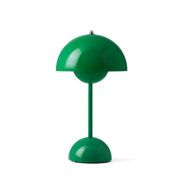 Flowerpot Lampe de table à accu LED VP9 de & Tradition dans la couleur vert signal
