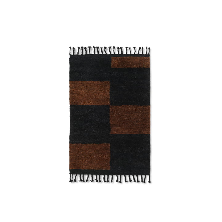 Mara Tapis en laine de ferm Living dans la version noire / chocolate