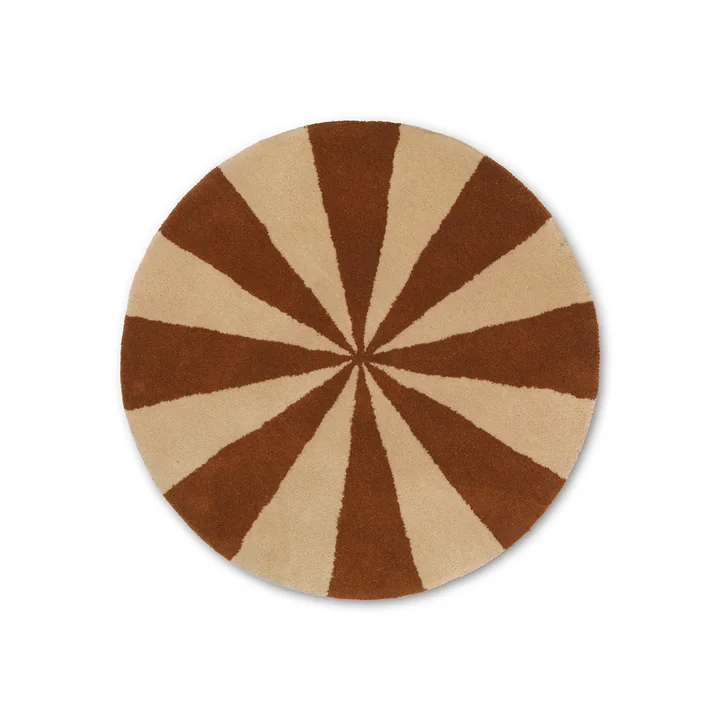 Arch Tapis touffeté de Ferm Living dans le design rouge brique / off-white