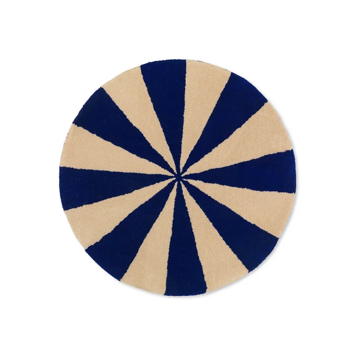 Arch Tapis touffeté de Ferm Living dans le design bleu / off-white