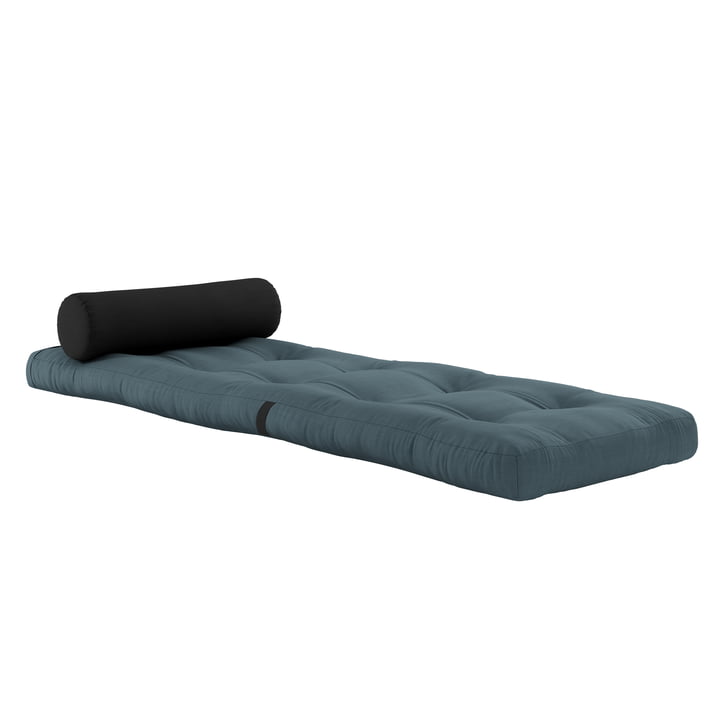 Wrap Chaise Futon de Karup Design en gris foncé / bleu pétrole