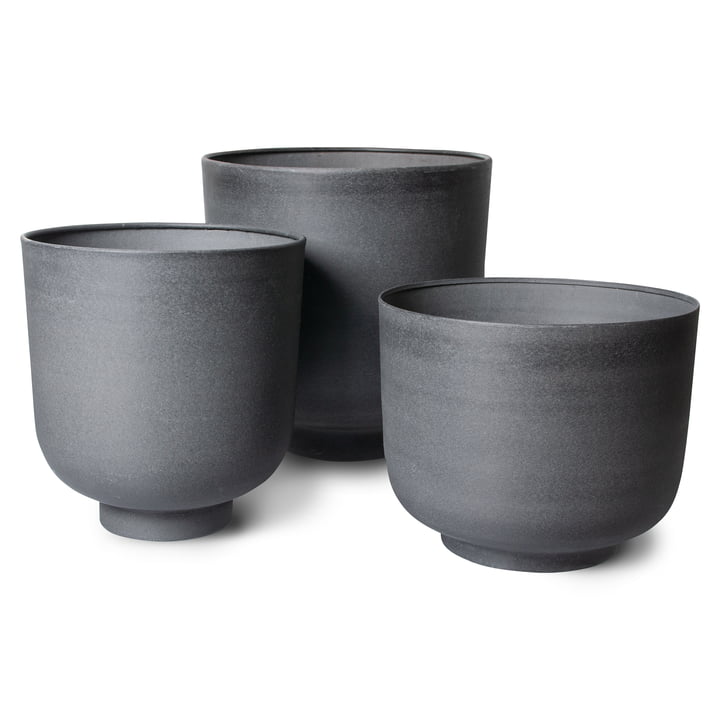 Pots à plantes en métal de HKliving dans la couleur charcoal