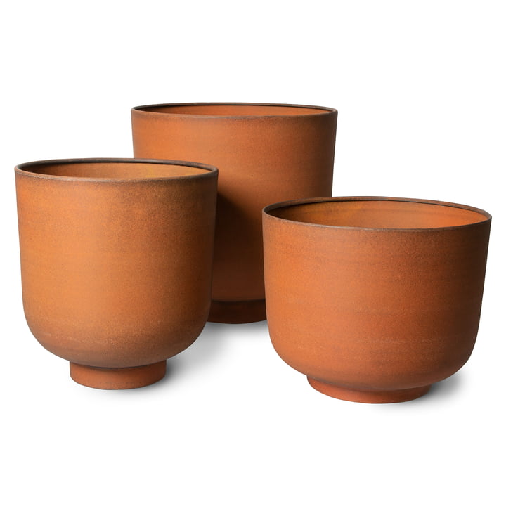 Pots à plantes en métal de HKliving dans la couleur ginger