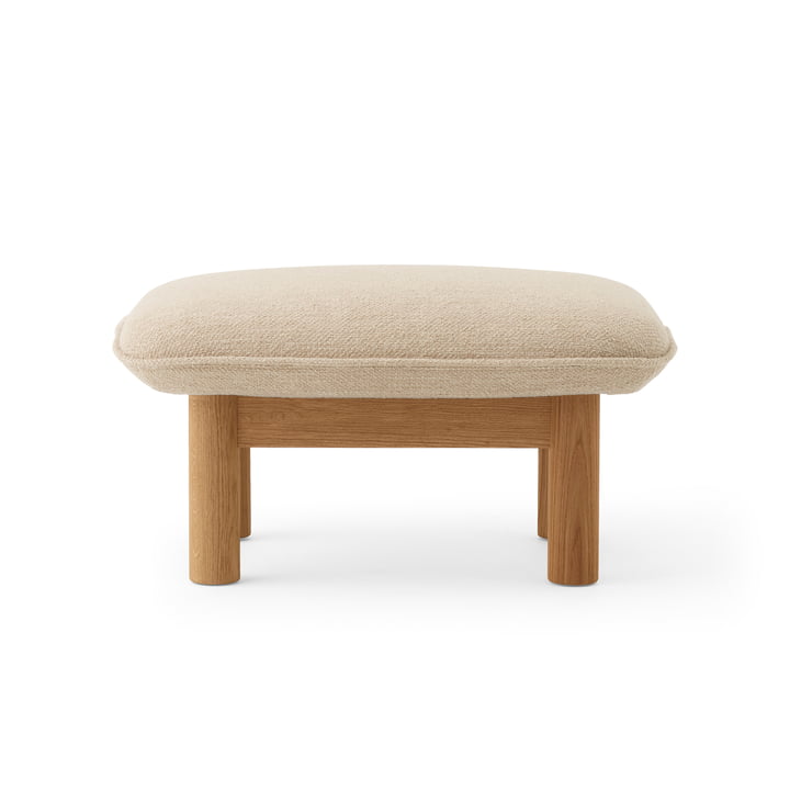 Brasilia Ottoman, chêne naturel / bouclé beige de Audo