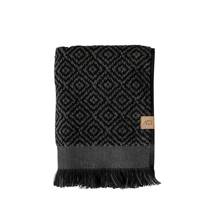 Morocco Serviette 50 x 95 cm de Mette Ditmer en noir / gris