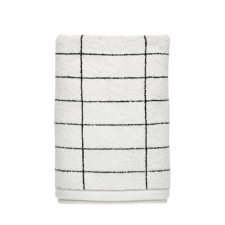La serviette Tile 50 x 100 cm de Mette Ditmer en noir / off-white