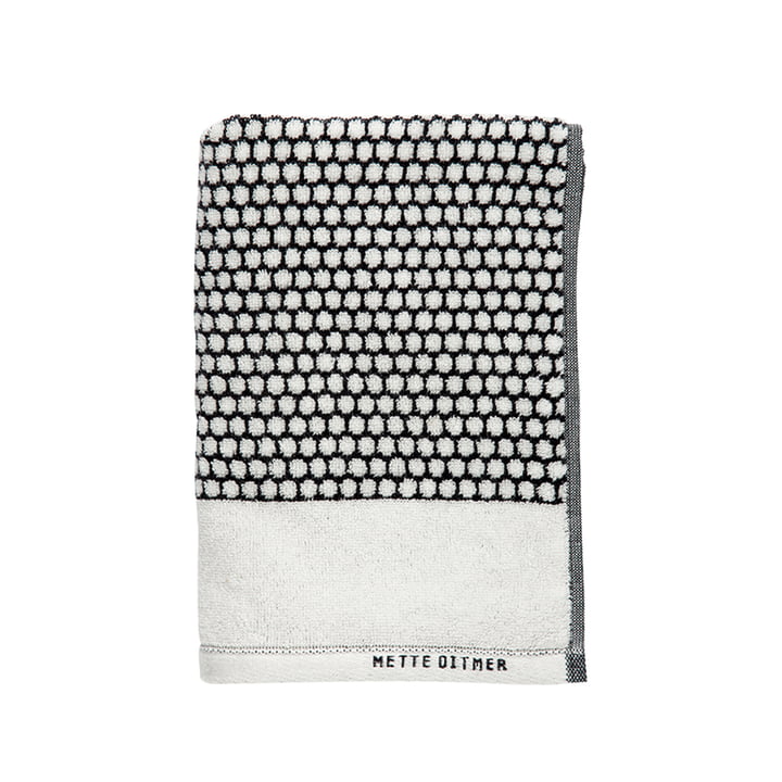 Grid Serviette de bain 50 x 100 cm de Mette Ditmer en noir / off-white