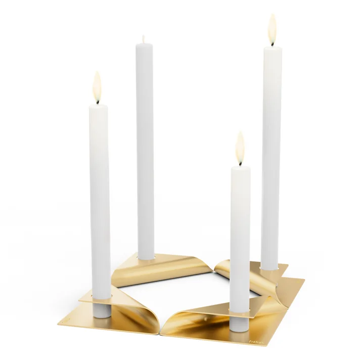 Square Candle Bougeoir de höfats en or (jeu de 4)