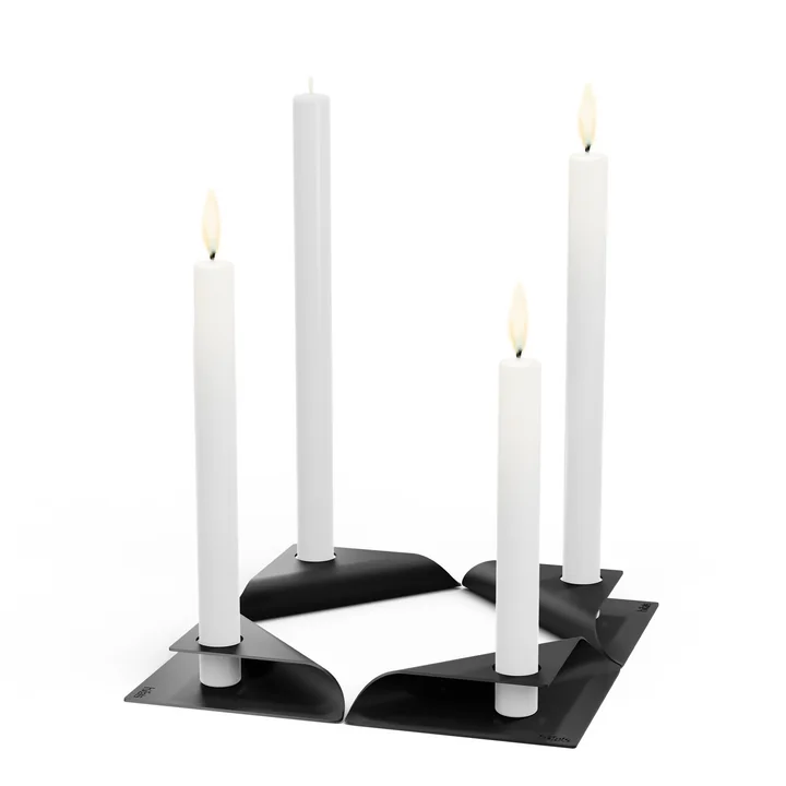 Square Candle Bougeoir de höfats en noir (jeu de 4)