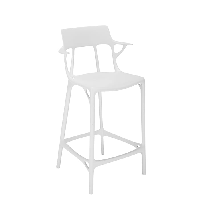 AI Chaise de bar recyclée SH 65 cm de Kartell en blanc
