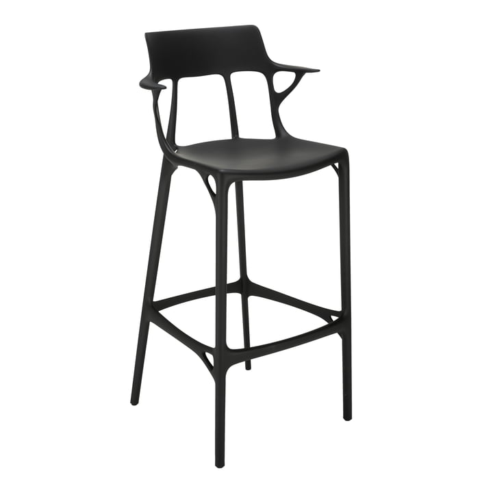 AI Chaise de bar recyclée SH 75 cm de Kartell en noir