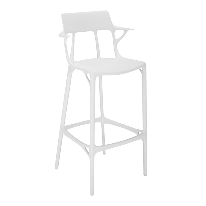 AI Chaise de bar recyclée SH 75 cm de Kartell en blanc