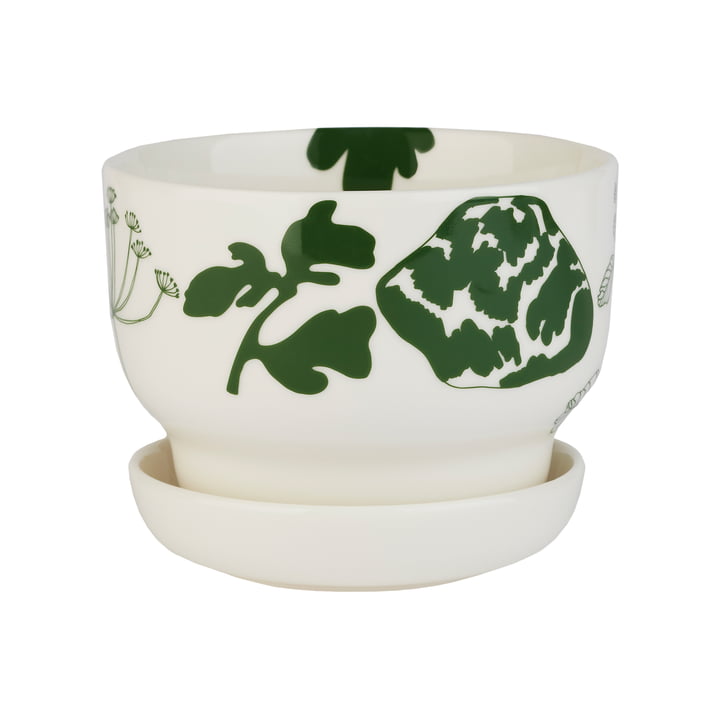 Elokuun Varjot Pot de fleurs Ø 13,5 cm de Marimekko en blanc / vert