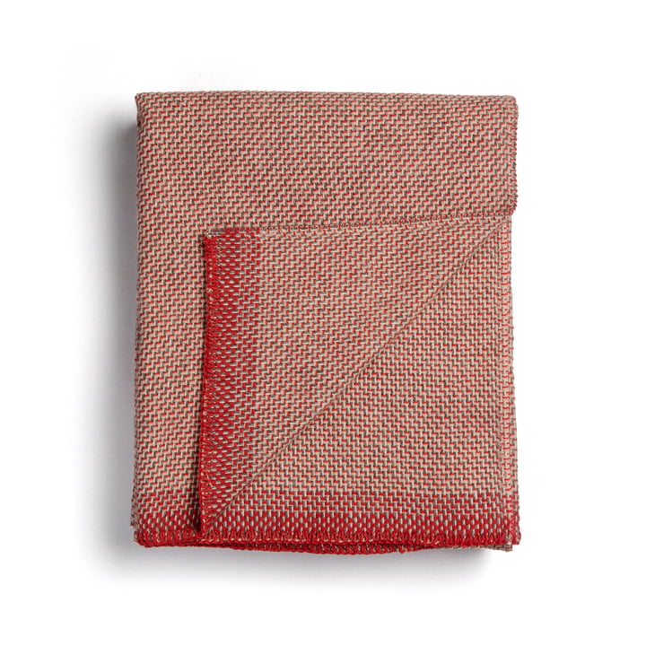 Una Couverture en laine 200 x 150 cm de Røros Tweed en rouge clair