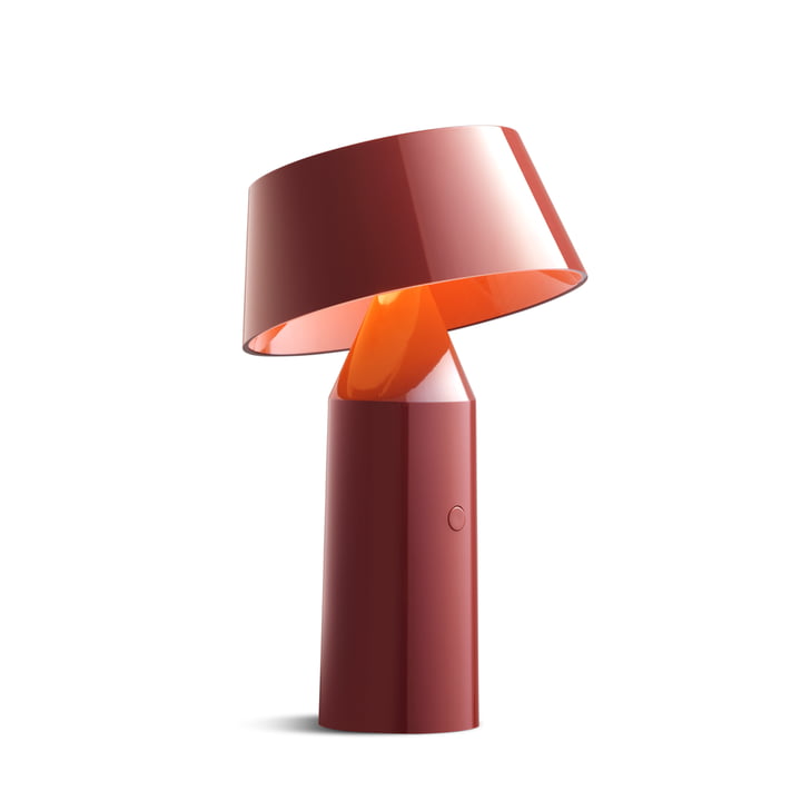 Bicoca Lampe de table LED, H 22,5 x Ø 14 cm de marset en rouge vin