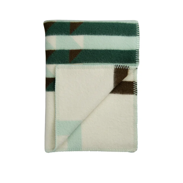 Kvam Couverture en laine 200 x 135 cm de Røros Tweed en vert