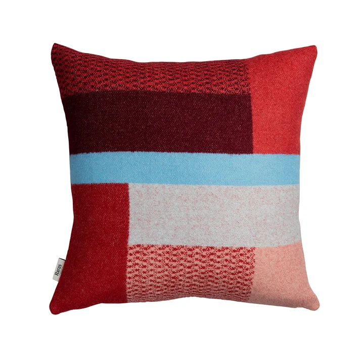 Mikkel Coussin 50 x 50 cm de Røros Tweed en rouge