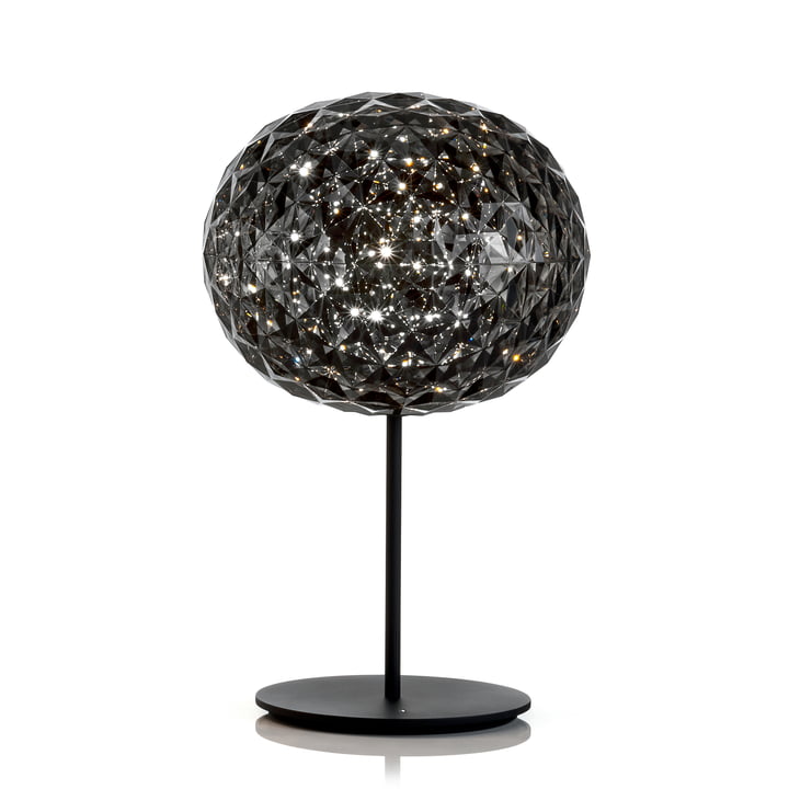 La lampe de table à LED Planet dimmable avec pied de Kartell en gris