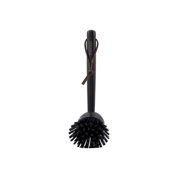 Brosse à vaisselle, bambou moucheté de Meraki en noir