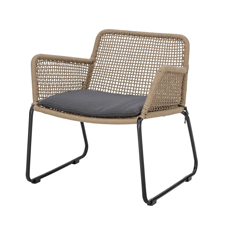 Mundo Outdoor Chaise avec accoudoirs de Bloomingville en noir / marron