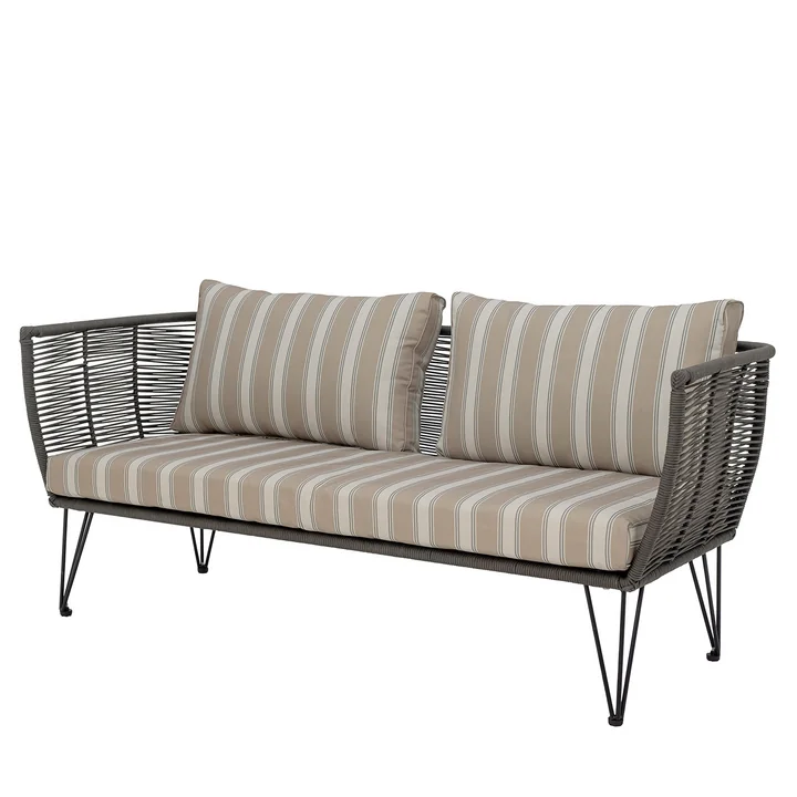 Mundo Canapé avec coussins, vert / blanc beige rayé de Bloomingville
