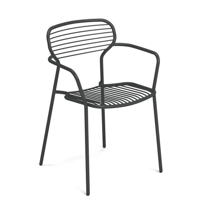 Apero Outdoor Chaise avec accoudoirs de Emu en fer antique