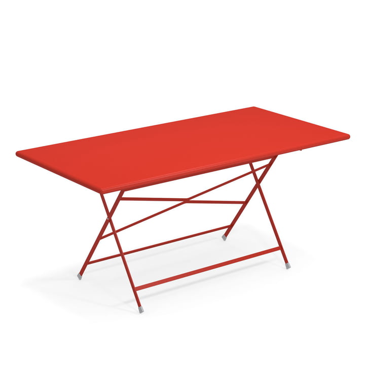 Arc en Ciel Table pliante, 160 x 80 cm de Emu en rouge écarlate
