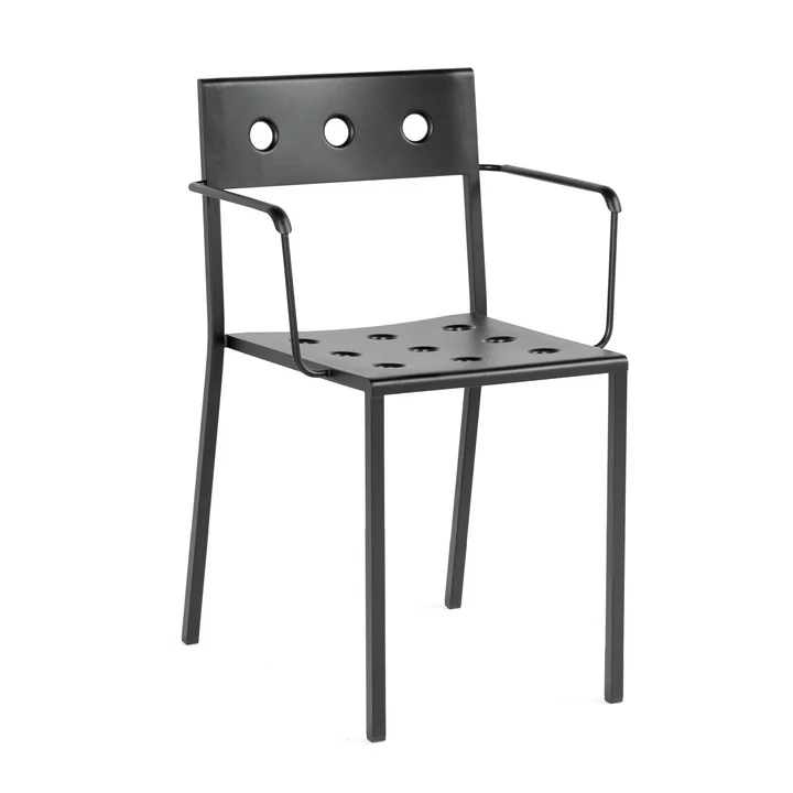 Balcony Chaise avec accoudoirs, anthracite de HAY