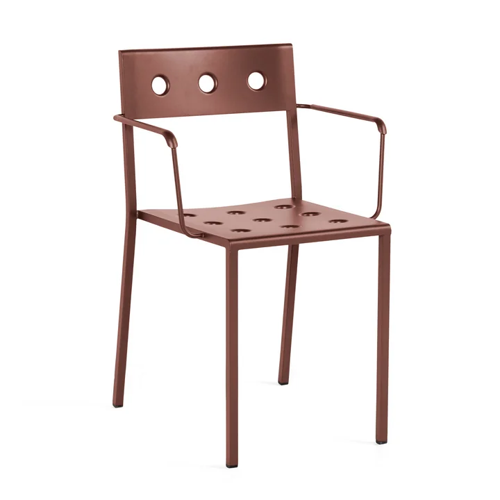 Balcony Chaise avec accoudoirs, iron red de HAY
