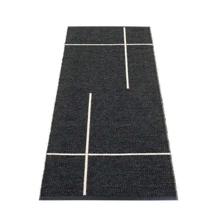 Fred Tapis réversible, 70 x 180 cm, black / vanilla de Pappelina