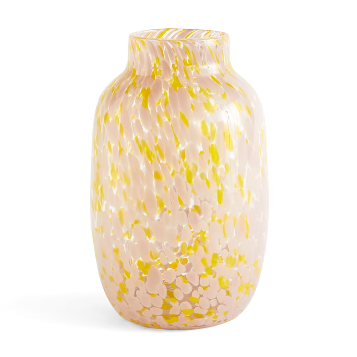 Splash Vase L, Ø 17,5 x H 27 cm, light pink and yellow de Hay